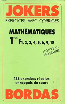 Couverture du produit · JOKE.106 MATH.1E F NE (Ancienne Edition)