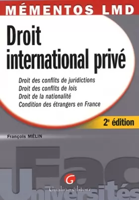 Couverture du produit · Droit international privé