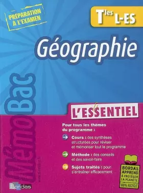 Couverture du produit · MEMOBAC ESSENTIEL GEOG T L ES