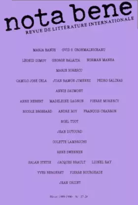 Couverture du produit · Nota bene, numéros 27 et 28