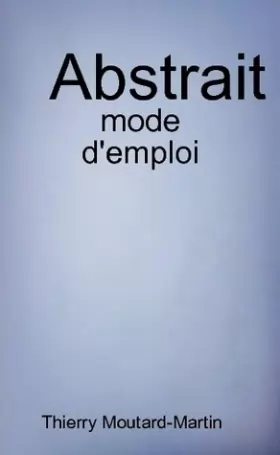 Couverture du produit · Abstrait : mode d'emploi