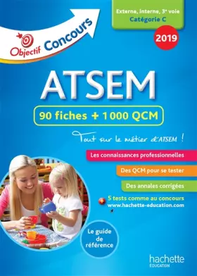 Couverture du produit · Objectif Concours 2018 ATSEM : 90 Fiches 1000 QCM