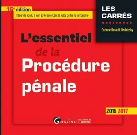 Couverture du produit · L'Essentiel de la Procédure pénale 2016-2017, 16ème Ed.
