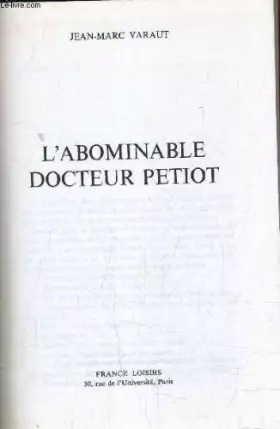 Couverture du produit · L'abominable docteur petiot