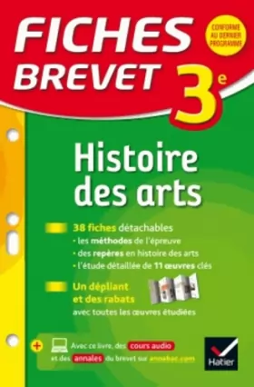 Couverture du produit · Fiches Brevet Histoire des arts 3e: fiches de révision