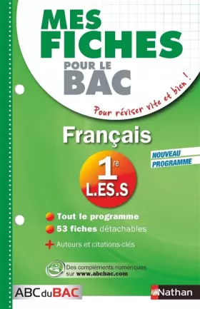 Couverture du produit · Mes Fiches ABC du BAC Français 1re L.ES.S