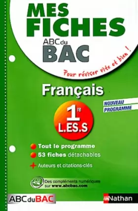 Couverture du produit · Mes Fiches ABC du BAC Français 1re L.ES.S
