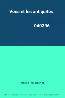 Couverture du produit · Vous et les antiquités                                                                        040396