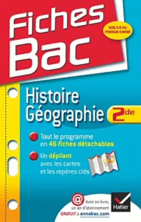 Couverture du produit · Fiches Bac Histoire-Géographie 2de: Fiches de cours (Histoire et Géographie) - Seconde