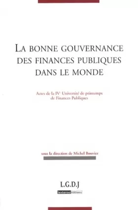 Couverture du produit · La Bonne gouvernance des finances publiques dans le monde