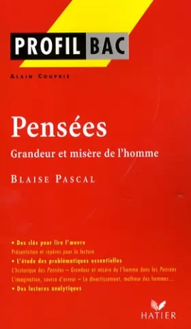 Couverture du produit · Pensées de Pascal : Grandeur et misère de l'homme