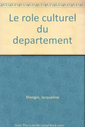 Couverture du produit · Le role culturel du département
