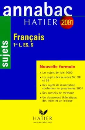 Couverture du produit · Annabac 2001. Français. 1ère L, ES, S