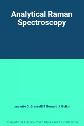 Couverture du produit · Analytical Raman Spectroscopy