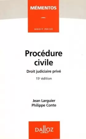 Couverture du produit · Procédure civile : Droit judiciaire privé