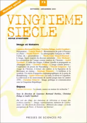 Couverture du produit · Vingtième siècle, numéro 72, octobre-décembre 2001 : Numéro spécial