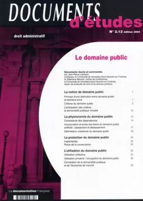 Couverture du produit · Le domaine public (Documents d'études n.2.12) - Edition 2004