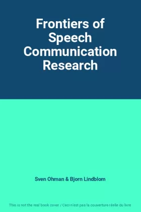 Couverture du produit · Frontiers of Speech Communication Research