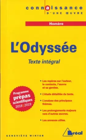 Couverture du produit · L'odyssée - Homère: Texte intégral programme prépas scientifiques 2018-2019