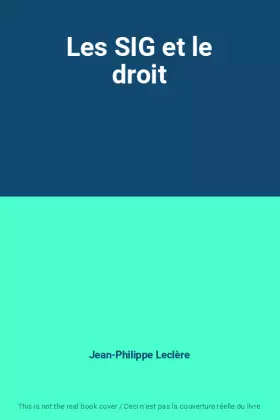 Couverture du produit · Les SIG et le droit