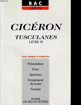 Couverture du produit · CICERON. Tusculanes, Livre II, guide pédagogique