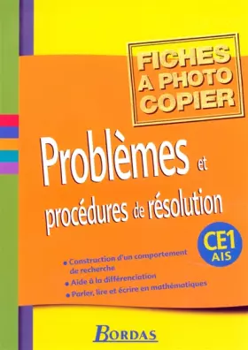 Couverture du produit · Problèmes et procédures de résolution CE1/AIS • Fiches à photocopier