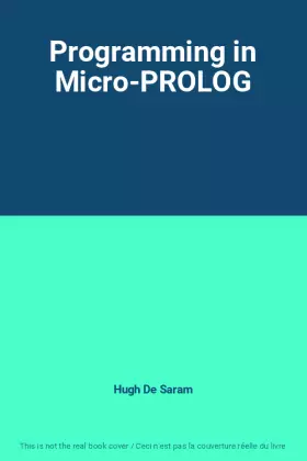 Couverture du produit · Programming in Micro-PROLOG