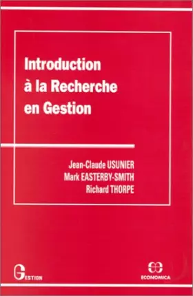 Couverture du produit · Introduction à la recherche en gestion