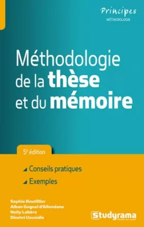 Couverture du produit · Méthodologie de la thèse et du mémoire