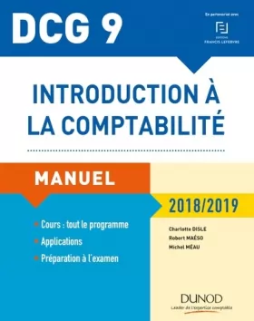 Couverture du produit · DCG 9 - Introduction à la comptabilité 2018/2019 - Manuel