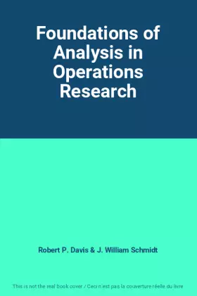 Couverture du produit · Foundations of Analysis in Operations Research