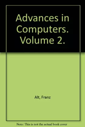 Couverture du produit · Advances in Computers: Volume II.
