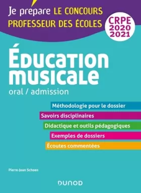 Couverture du produit · Education musicale - Oral / admission - CRPE 2020-2021 (2020-2021)