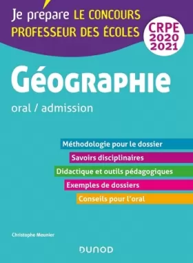 Couverture du produit · Géographie - Professeur des écoles - oral / admission - CRPE 2020-2021 (2020-2021)