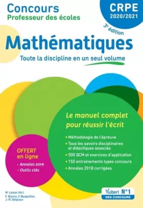 Couverture du produit · Concours Professeur des écoles - CRPE - Mathématiques - Le manuel complet pour réussir l'écrit: CRPE Admissibilité 2020