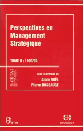 Couverture du produit · Perspectives en management stratégique, tome 2 : 1993-1994