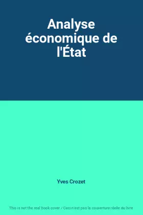Couverture du produit · Analyse économique de l'État