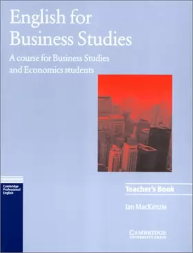 Couverture du produit · English for Business Studies Teacher's book: A Course for Business Studies and Economics Students