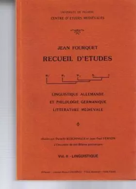 Couverture du produit · Recueil d'études : Linguistique allemande et philologie germanique, littérature médiévale