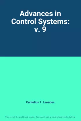 Couverture du produit · Advances in Control Systems: v. 9