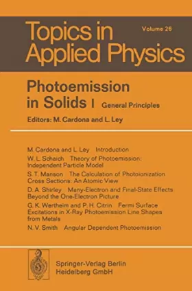 Couverture du produit · Photoemission in Solids I: General Principles