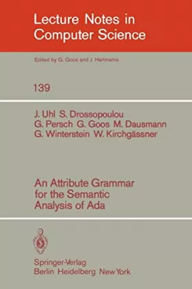 Couverture du produit · An Attribute Grammar for the Semantic Analysis of Ada