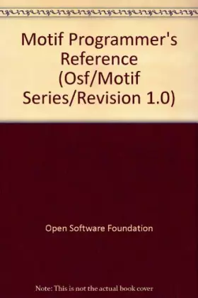 Couverture du produit · Osf/Motif Programmer's Reference