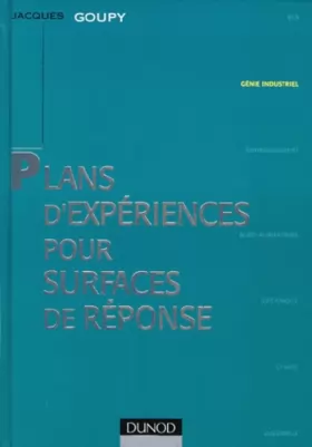 Couverture du produit · PLANS D'EXPERIENCES POUR SURFACES DE REPONSE. Avec CD-Rom
