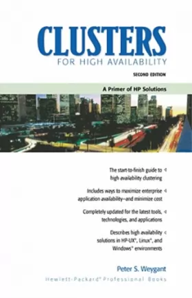 Couverture du produit · Clusters for High Availability: A Primer of HP Solutions