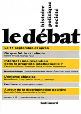 Couverture du produit · Le Débat, numéro 117, novembre-décembre 2001
