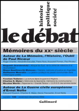 Couverture du produit · Le Débat, numéro 122 : Mémoires du 20e siècle