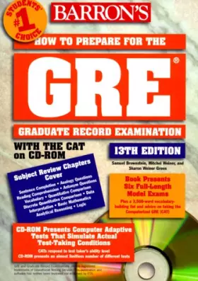Couverture du produit · HOW TO PREPARE FOR THE GRE WITH CAT ( LIVRE + CD ROM )