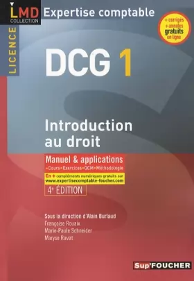 Couverture du produit · DCG 1 Introduction au droit, Expertise comptable : Manuel & applications, cours, exercices, QCM, méthodologie
