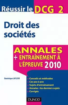 Couverture du produit · Réussir le DCG 2 - Droit des sociétés 2011 - 3e édition - Annales - Entraînement à l'épreuve 2011
